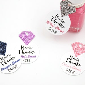Personalized Nail Polish Favor Tags Mani Thanks Favor Tags EE - Navy