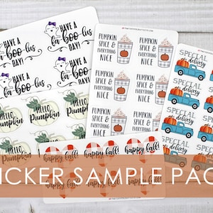 Fall & Halloween 30 Sample Sticker Pack, Happy Mail Sticker Set, Small Business Stickers, Danke Aufkleber für Small Business Verpackungen