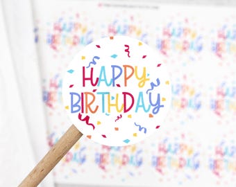 Happy Birthday Stickers, Birthday Mail, Thank You For Celebrating With Me! Party Favor Labels