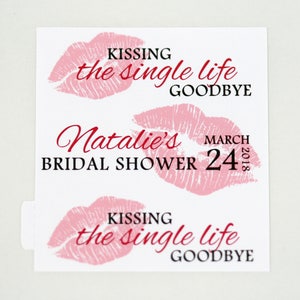 Lip Balm Kissing the Single Life Goodbye Favor Sticker, Custom ...