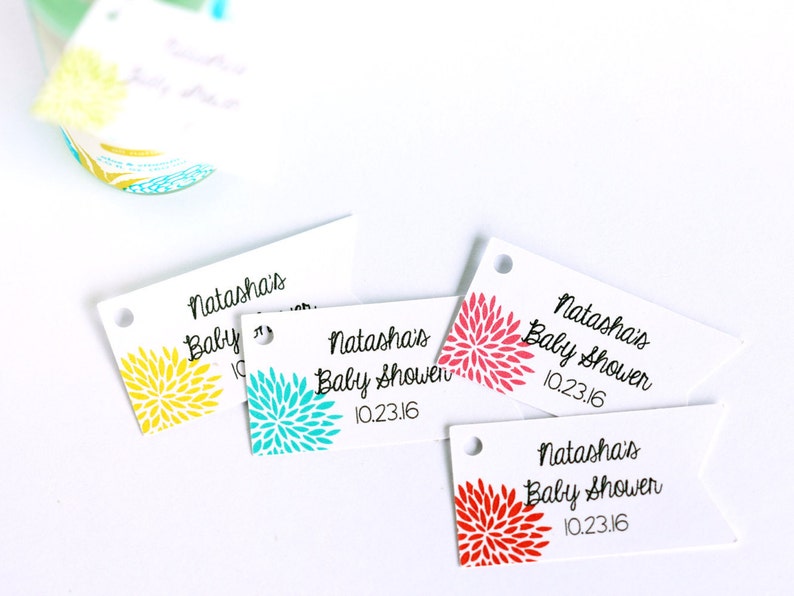 Shower Favor Tags Hand Sanitizer Favor Tags Flower Tags Baby Shower Favor Tags Shabby Chic Favor Tags Custom Favor Tags Thank You Tags