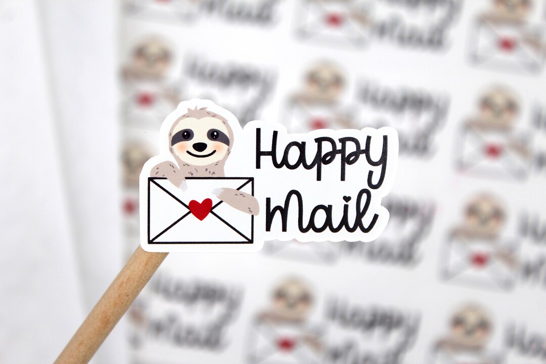 Sloth Happy Mail Stickers, Cute Sloth Mail Sticker, Thanks for Shopping ...