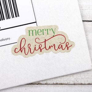 Frohe Weihnachten Aufkleber, Happy Mail Sticker, Weihnachtskarte Sticker, Weihnachten Small Business Geschenkverpackung, Etsy Small Shop Thank You Bild 3