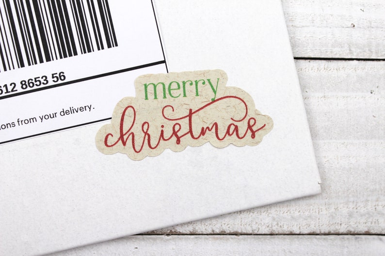 Frohe Weihnachten Aufkleber, Happy Mail Sticker, Weihnachtskarte Sticker, Weihnachten Small Business Geschenkverpackung, Etsy Small Shop Thank You Bild 3