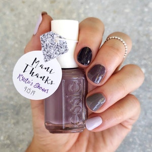 Personalized Nail Polish Favor Tags, Mani Thanks Favor Tags, Shower Favor Tags, Bridal Wedding Shower Party Favor Tags, Diamond Ring Tags