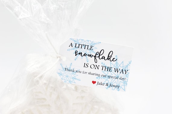 A Little Snowflake is on the Way Baby Shower Tag, Winter Baby Shower, Snowflake Shower Favor Tags, Winter Baby, Pregnancy Announcement Tag