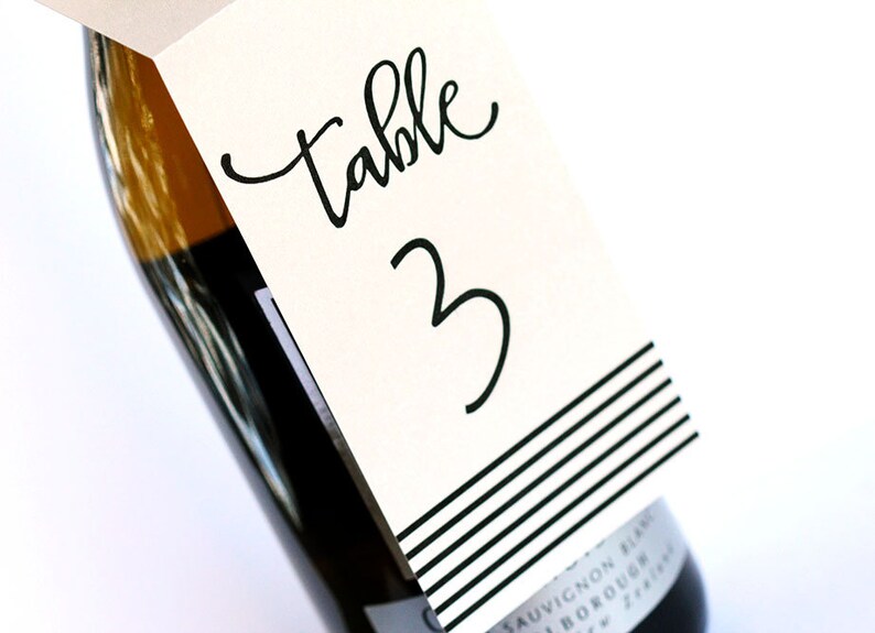 Wine Tag Table Numbers Wine Table Numbers Table Numbers Table Decor Modern Stripes Table Numbers Chic Table Numbers Table Number Signs