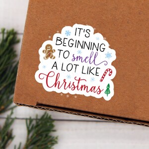 Het begint veel te ruiken zoals kerststickers, Happy Mail, etherische oliestickers, Candle Wax Melt, Thank You For Shopping Small