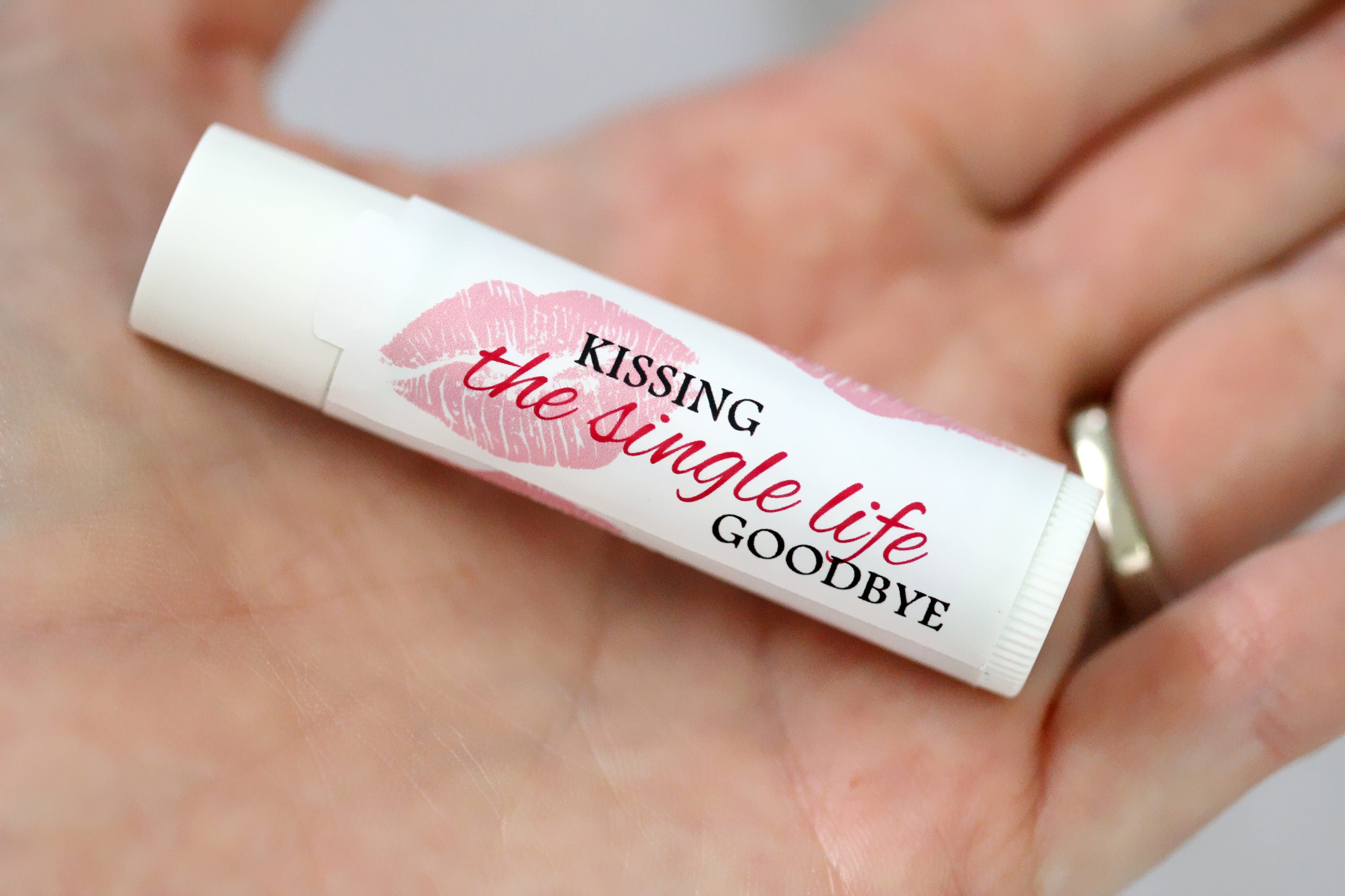 Lip balm Kissing the Single Life Goodbye Favor Sticker Custom Etsy