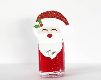 Weihnachts Nagellack Geschenkanhänger, Weihnachtsmann Nagellack Anhänger, Weihnachtsstopfen Tags, Büro-Urlaub Geschenkanhänger, Weihnachts Nagellack Anhänger