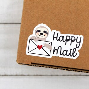 Sloth Happy Mail Stickers, Cute Sloth Mail Sticker, Thanks for Shopping ...