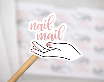 Nagel-Mail, Mani Mail, kleine Business-Aufkleber, Nagelwickeln, Nagellack, happy Mail Aufkleber, danke für den Einkauf klein, Verpackung Aufkleber