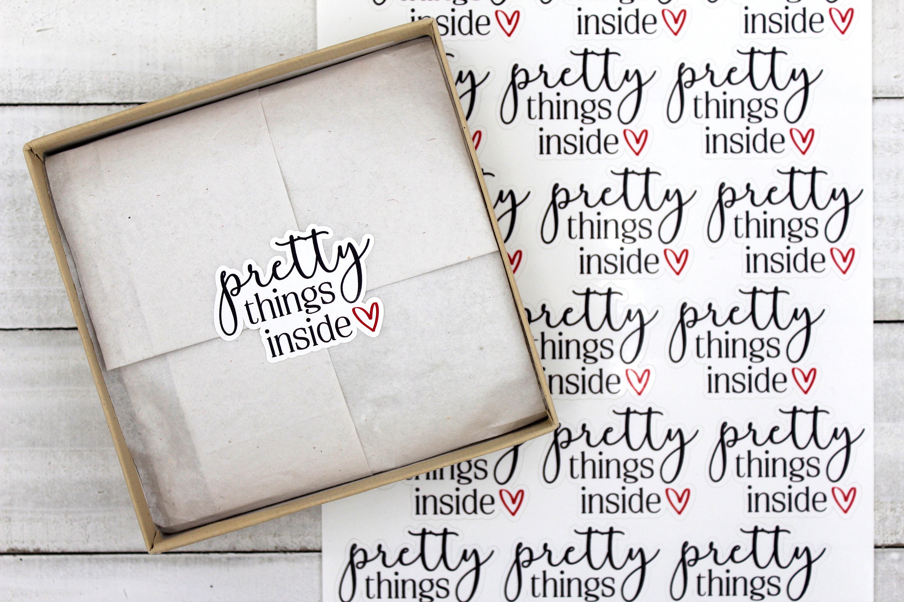Pretty Things Inside Sticker, Thank You for Shopping Small, Etsy Shop ...