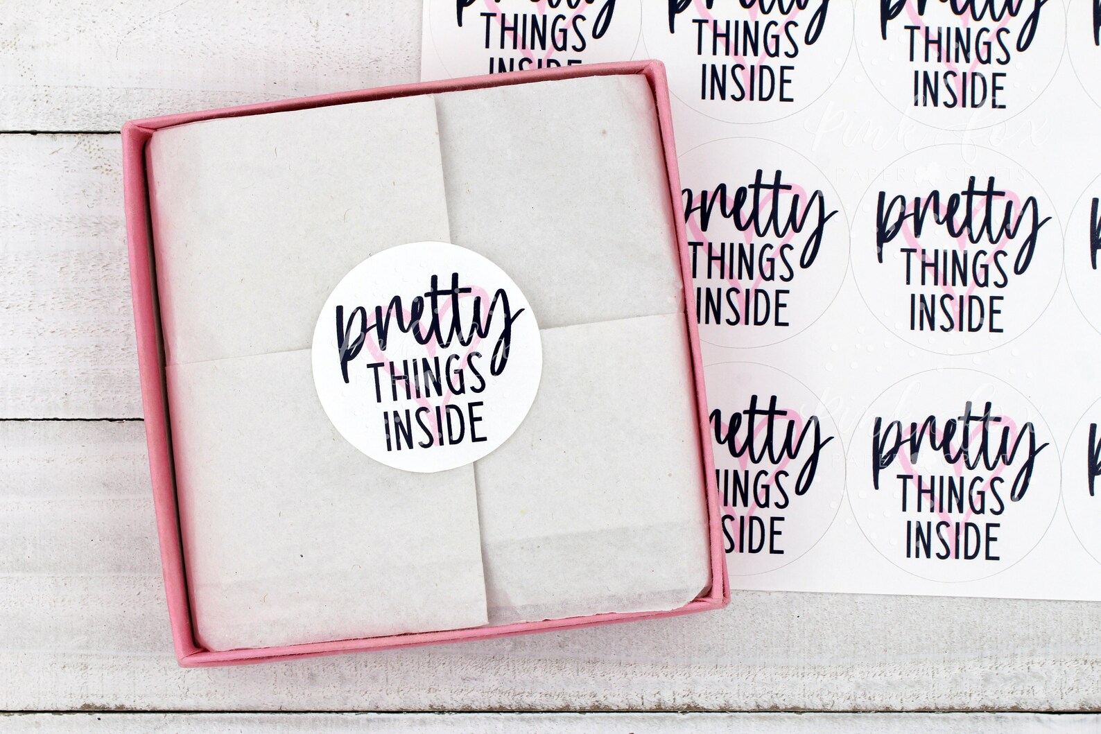 Pretty Things Inside Sticker, Thank You for Shopping Small, Etsy Shop ...