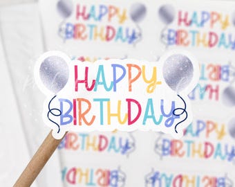 Happy Birthday Stickers, Birthday Mail, Thank You For Celebrating With Me! Party Favor Labels