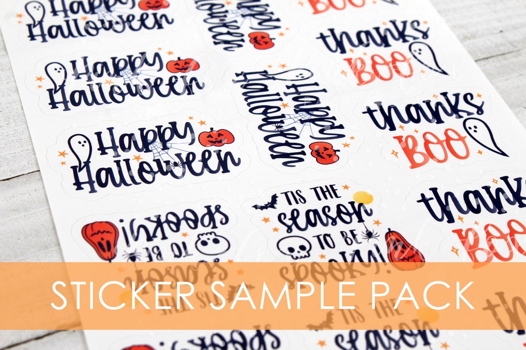 Halloween & Fall 28 Sample Sticker Pack, Happy Mail Sticker Set, Small ...