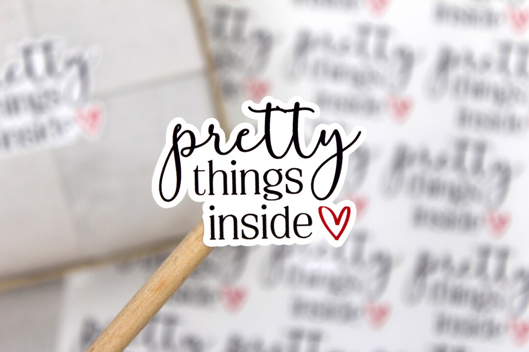 Pretty Things Inside Sticker, Thank You for Shopping Small, Etsy Shop ...