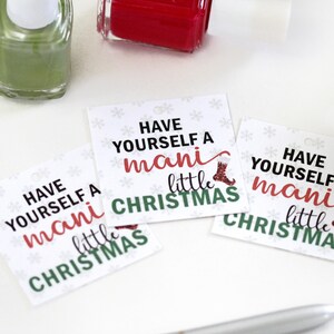 Concediti un piccolo Natale a Mani, etichette natalizie per le vacanze, imbottitura per calze natalizie, etichetta regalo per smalto per unghie di Natale, regalo per l'ufficio degli amici