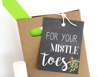 For Your Mistle Toes Christmas Holiday Tags, Xmas Nail Polish Gift Bag, Holiday Stocking Stuffer, Office Gift, Chalkboard Tags, Polish Tags