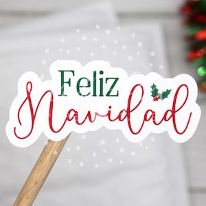 Feliz Navidad-stickers, Merry Christmas-stickers, Happy Mail-sticker, label kerstkaartstickers, cadeauverpakking voor kleine bedrijven voor de feestdagen