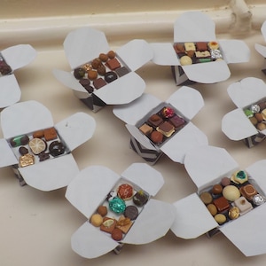 Miniature chocolate boxes 1/6th 1/12th - 9 models to choose from (black and white)
