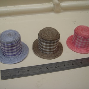 Miniature gingham hat 1/12th 3 colors to choose from image 1