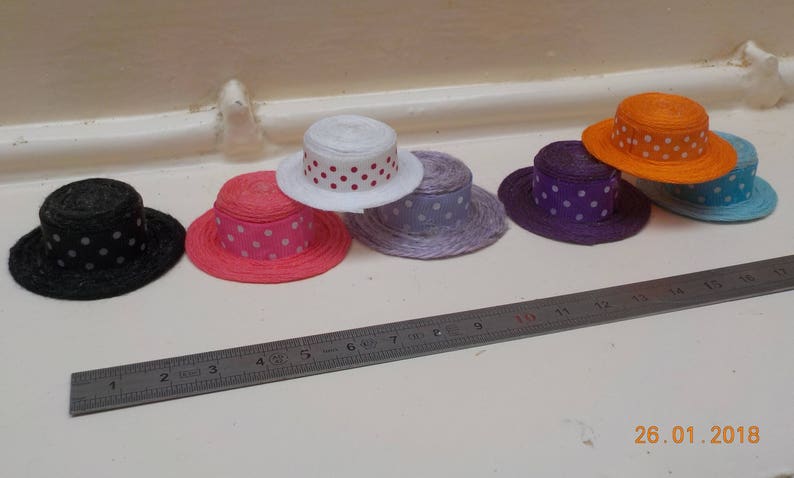 1/12th miniature hat with polka dots 8 colors to choose from image 8