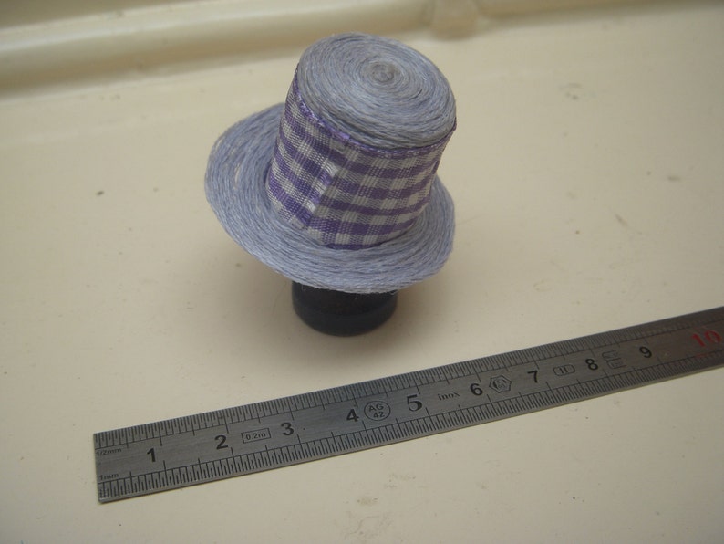 Miniature gingham hat 1/12th 3 colors to choose from image 4