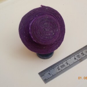 1/12th miniature hat with polka dots 8 colors to choose from Purple