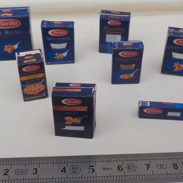 Boites de pâtes miniature- 1/12ème - 1/6 ème- 8 modèles au choix
