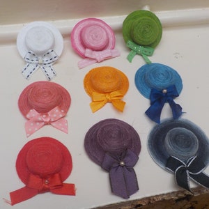 1/12th miniature hat with a bow - 9 colors to choose from