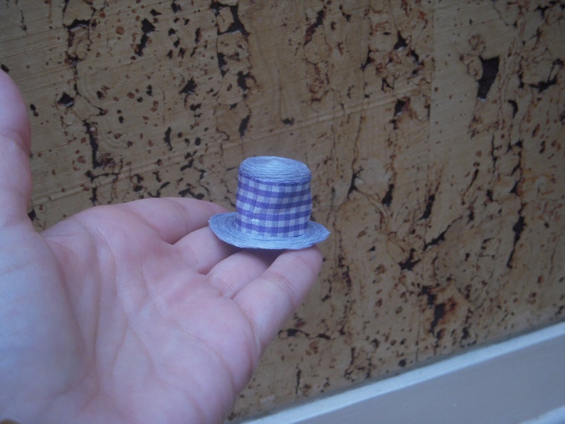 Miniature gingham hat 1/12th 3 colors to choose from image 5