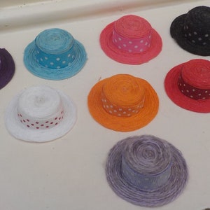 1/12th miniature hat with polka dots 8 colors to choose from image 1