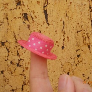 1/12th miniature hat with polka dots 8 colors to choose from Pink