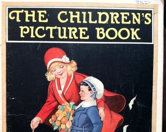 Vintage Antique Book "The Children's Picture Book"   ~ Chromolithograph ~ Frame Worthy Beautiful Colors  Holidays Children Pets Fashions