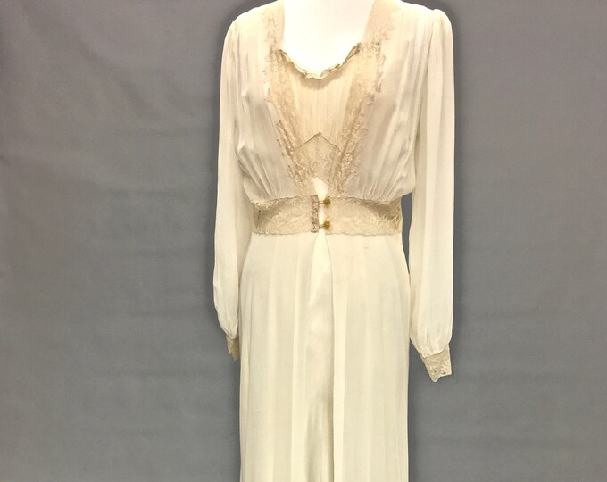 Vintage 1920s Nightgown Negligee Set Bias Cut Silk Charmeuse - Etsy