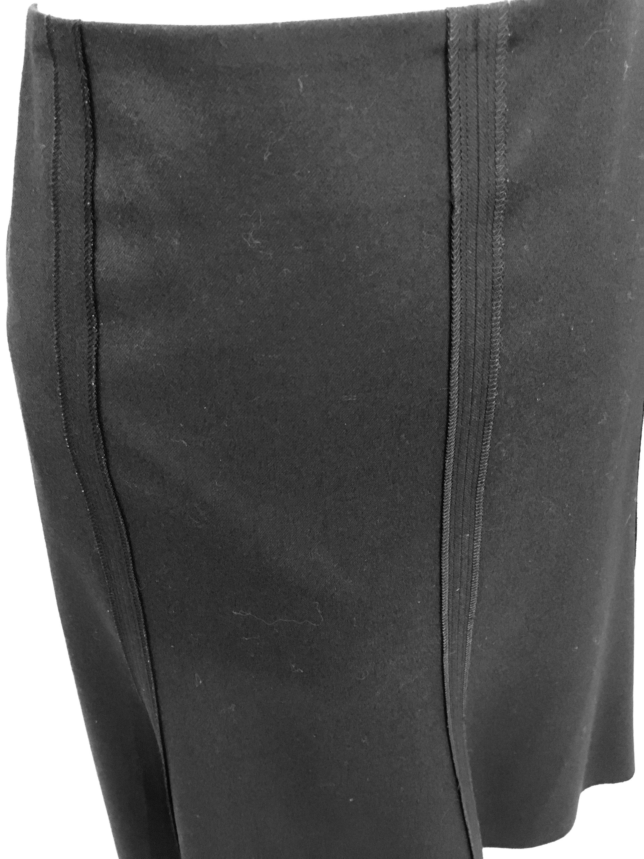 Vintage Black Akris Punto Wool Skirt Inverted Seams - Etsy