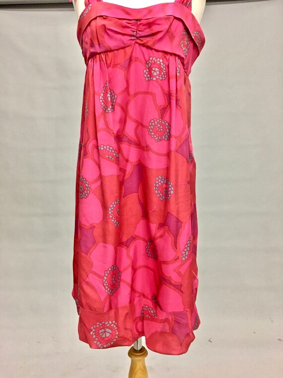 Vintage Marc Jacobs Pink Floral Silk Mini Dress~ … - image 2