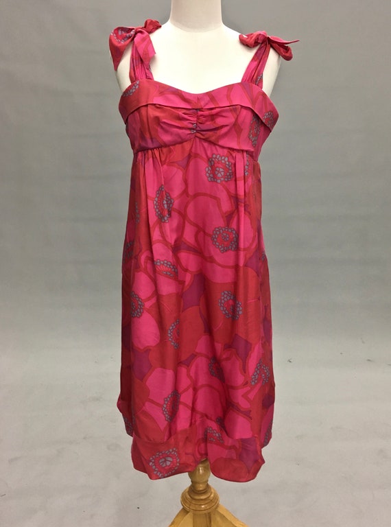 Vintage Marc Jacobs Pink Floral Silk Mini Dress~ … - image 3