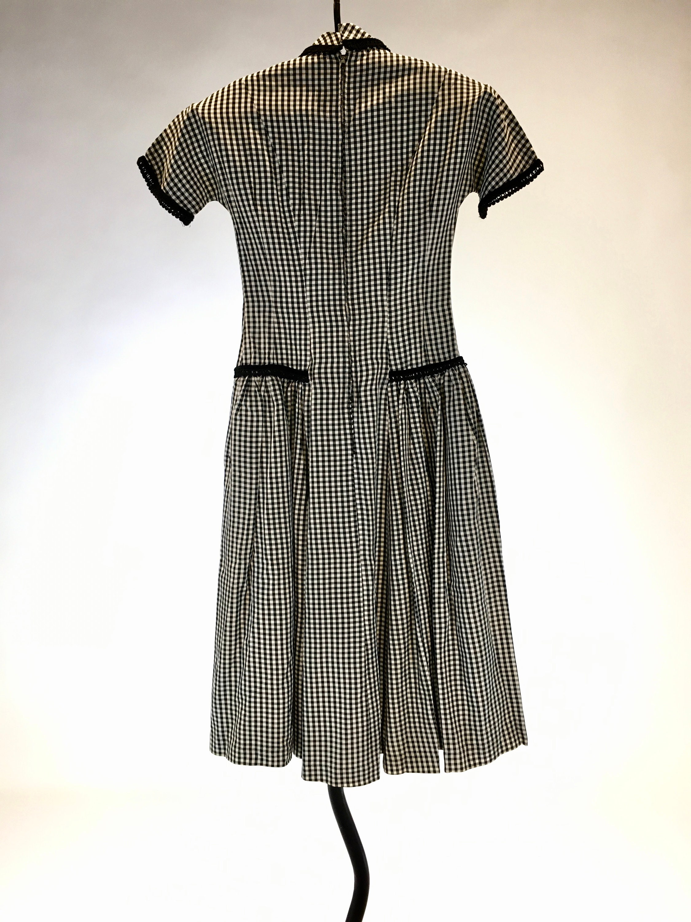 Adorable Vintage 1950 Teena Paige Black and White Check - Etsy