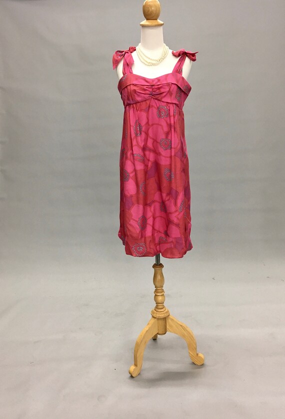 Vintage Marc Jacobs Pink Floral Silk Mini Dress~ … - image 1