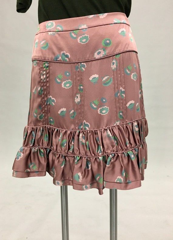 Vintage 1990s Marc Jacobs Pink Floral Ruched Mini… - image 2