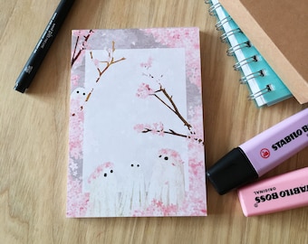 Cherry Blossom Ghosts A6 Sized Memo-pad