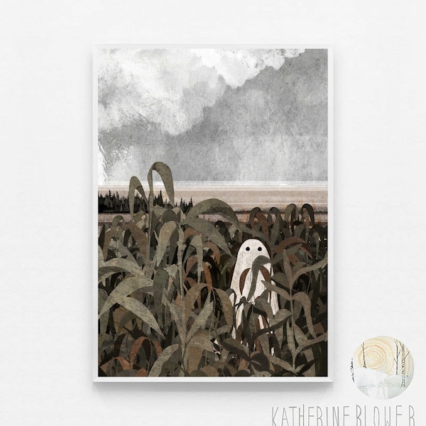 There's A ghost in the Cornfield again A3 Art Print