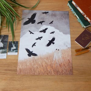 11.7 x 16.5 inches Walter and The Crows A3 Art Print
