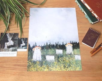 Ghost Beekeepers A3 Sized Art Print