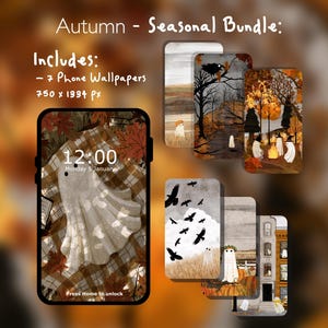 Sfondi per cellulari a tema fantasma - Collezione autunnale jpg Icone iOS/Android (Download digitale)