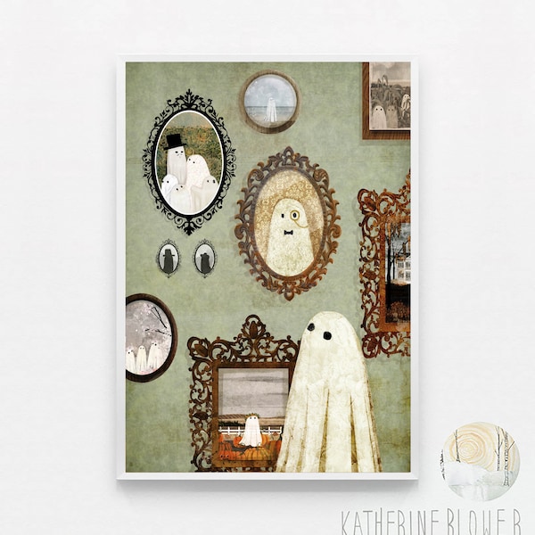 There's A Ghost in the portrait gallery A3 Sized art print