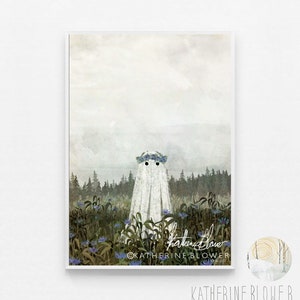 Cornflower Ghost A3 Sized Art Print