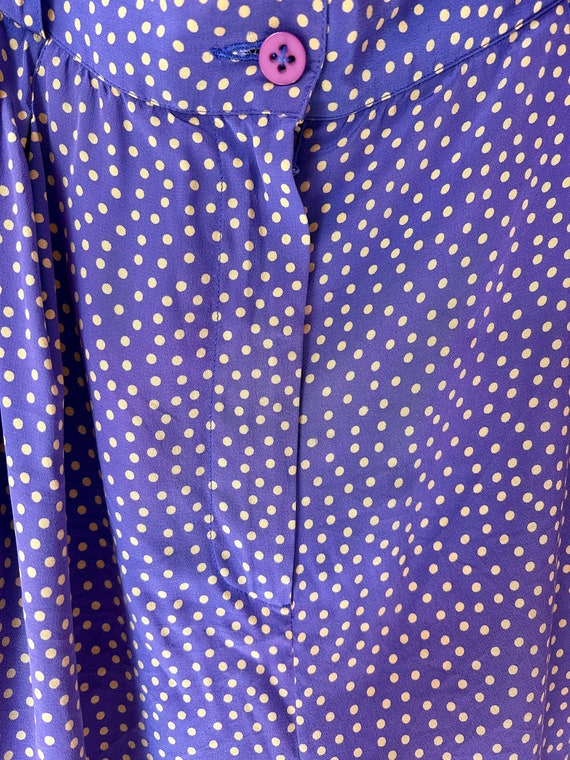 Imperfect Vintage Purple with Yellow Polka Dot Si… - image 3